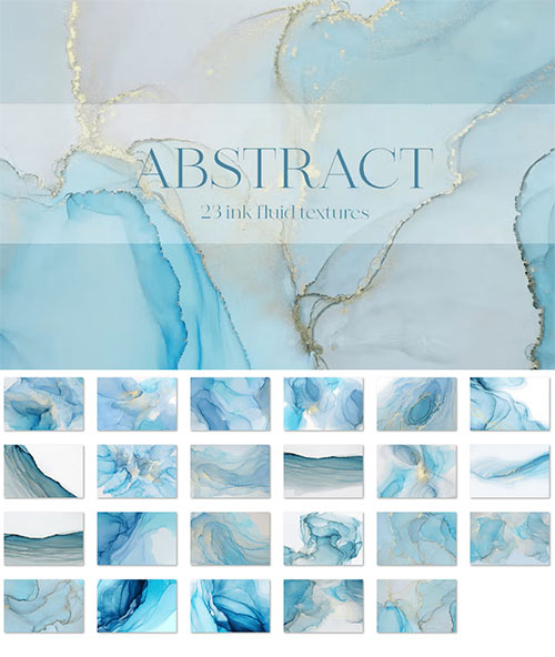 Abstract blue fluid ink textures CTJ2NXF