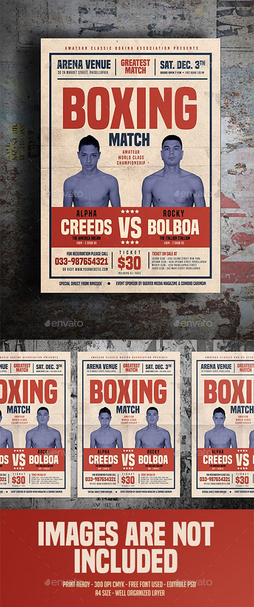 Old Vintage Boxing Flyer 15754065