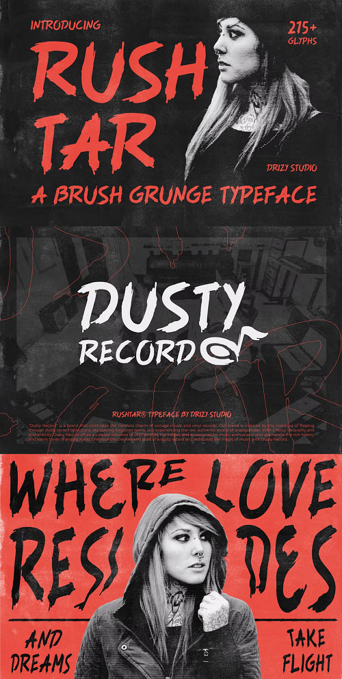 Rushtar - Brush Grunge Typeface 92476557