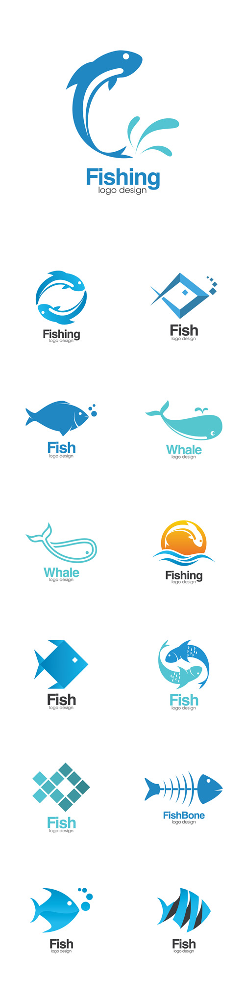 Vectors - Fish Creative Concept Logo Design Templates