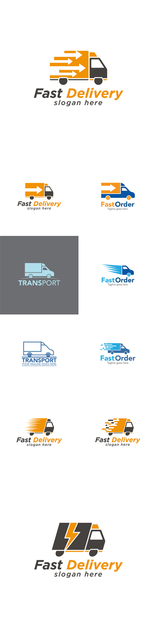 Vectors - Truck Fast Delivery Logos Design