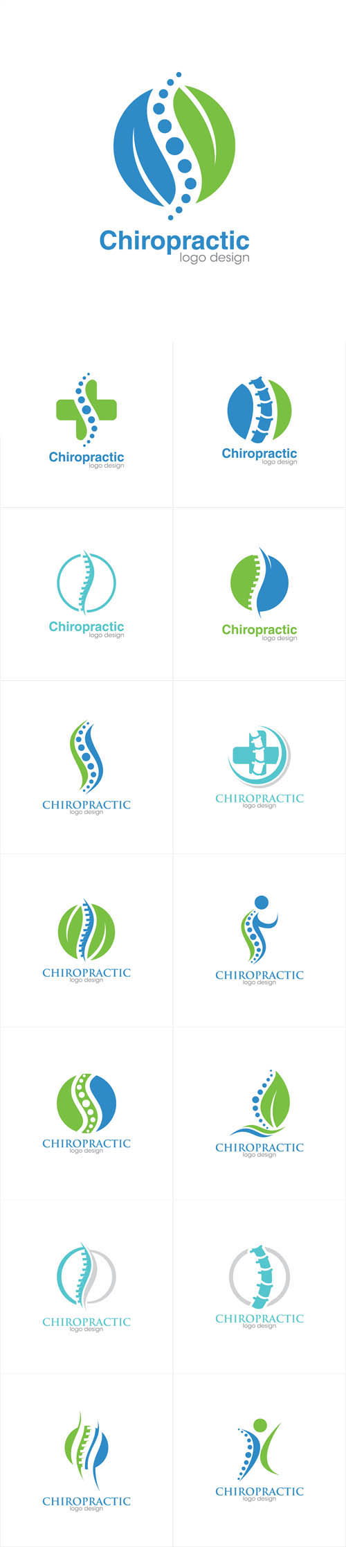 Vectors - Medical Chiropractic Creative Concept Logo Design Templates