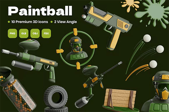 Paintball 3D Icon BSE53HY