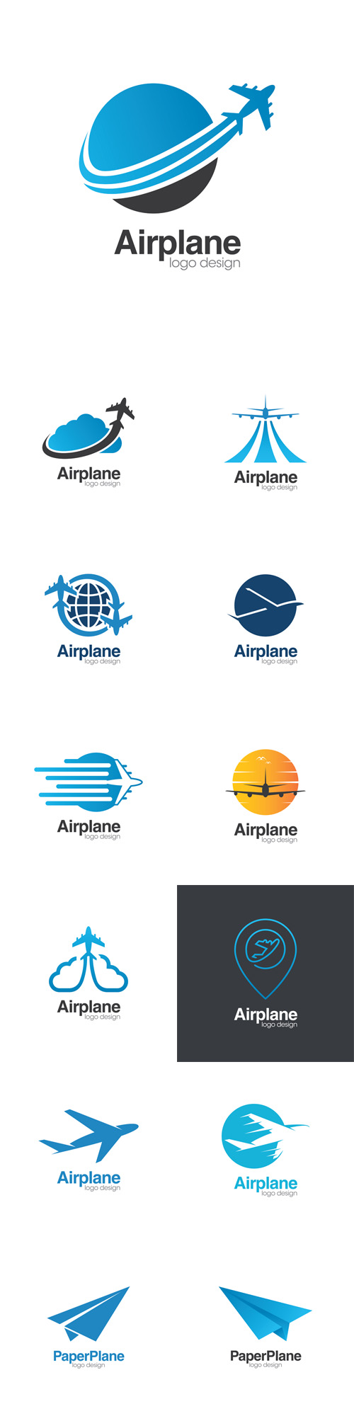 Vectors - Airplane Creative Concept Logo Design Tempates