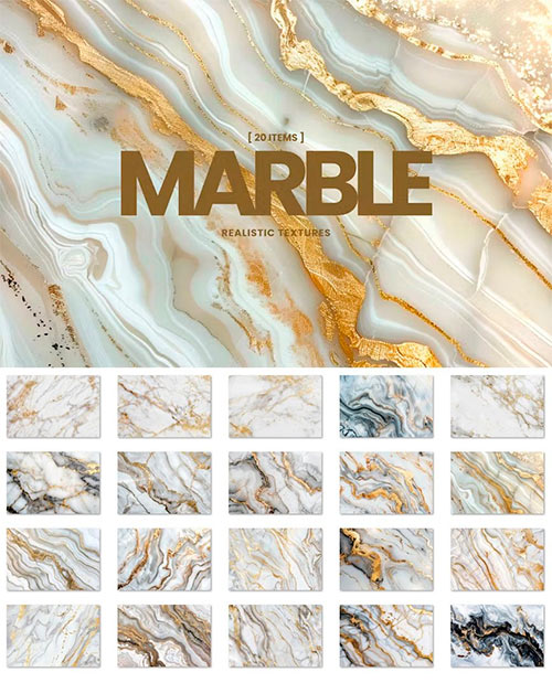 20 White Marble Gold Textures JWSSV6B