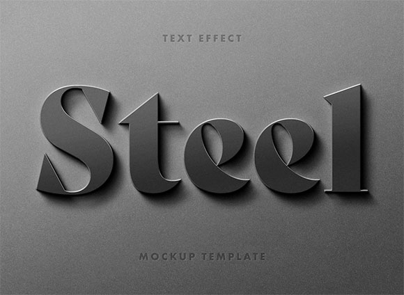 3D Steel Sign Text Effect Mockup 465402559