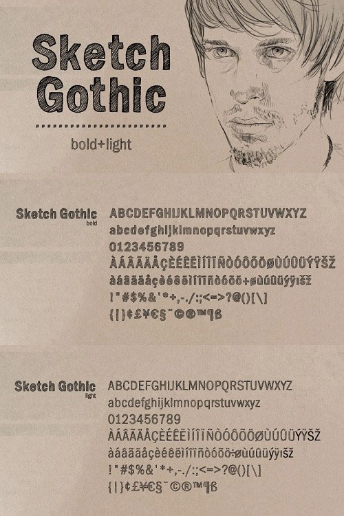 Sketch Gothic Font Style