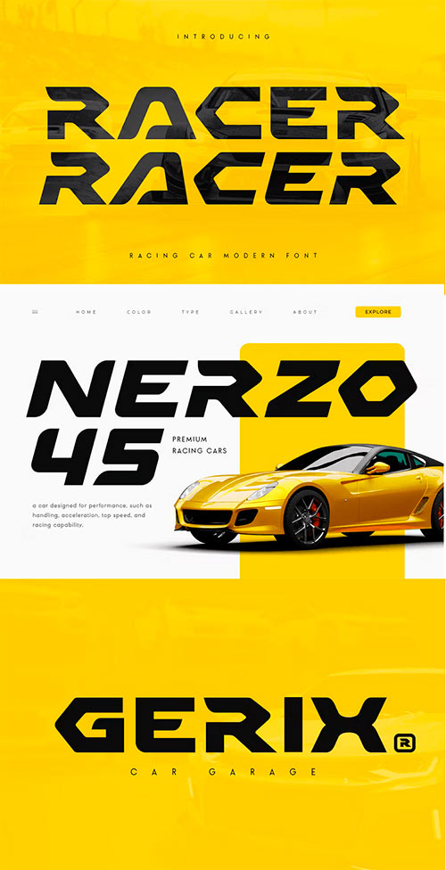 Racer - Racing Car Modern Font S8QBXST