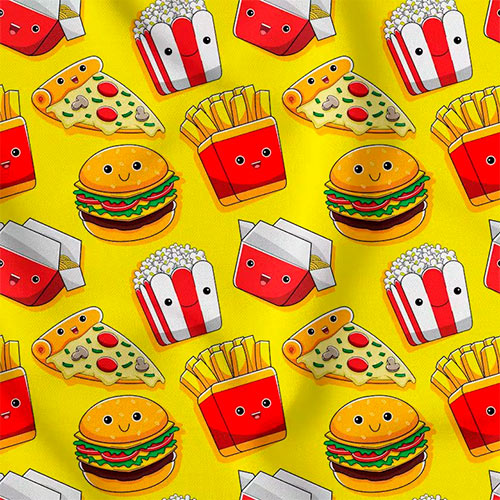 Fast Food Character Seamless Pattern #02 RET6WLF