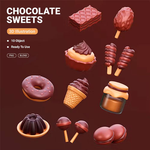 Chocolate Sweets 3D Icon TZYV9EN