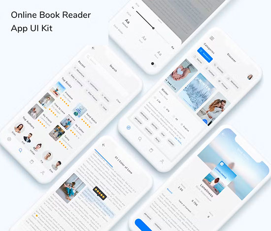 Online Book Reader App UI Kit WW24UA5