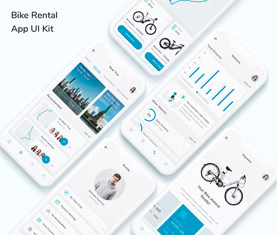 Bike Rental App UI Kit 43F58YJ