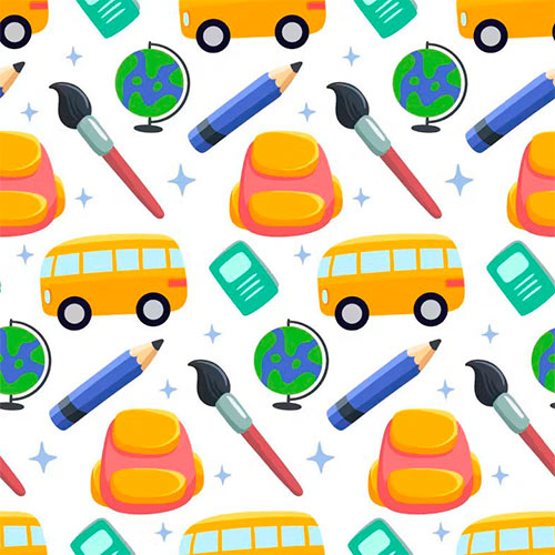 Back To School Cute Seamless Pattern 6HCRFN6