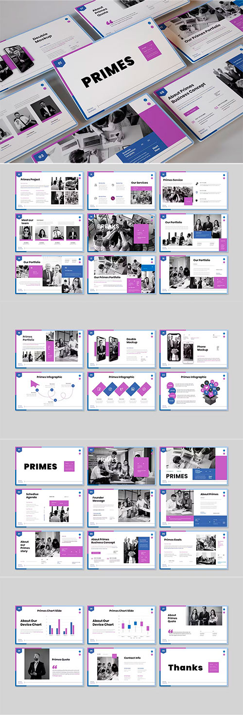 Primes Business Presentation Powerpoint, Keynote and Google Slides Templates