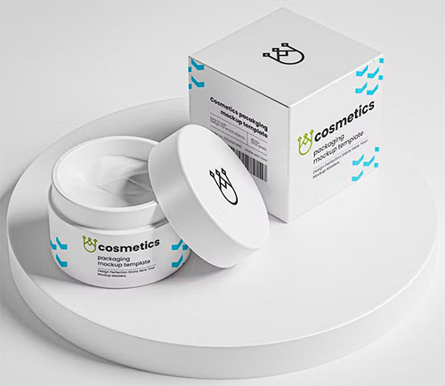 Cosmetic Cream Packaging Mockup FJSNUP7