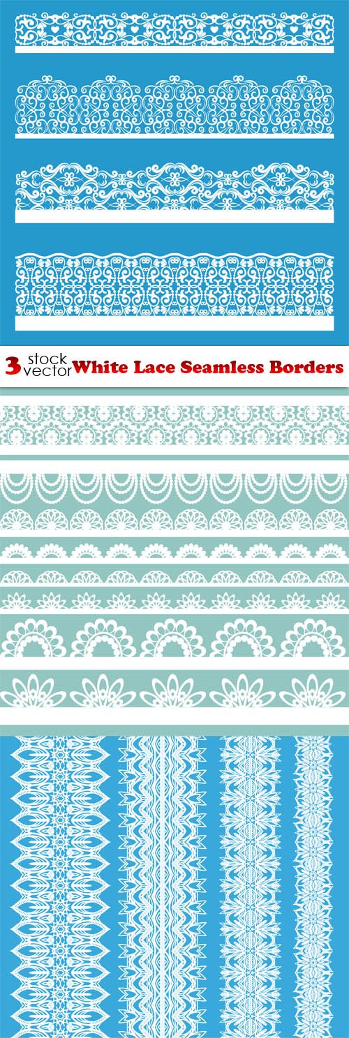 Vectors - White Lace Seamless Borders