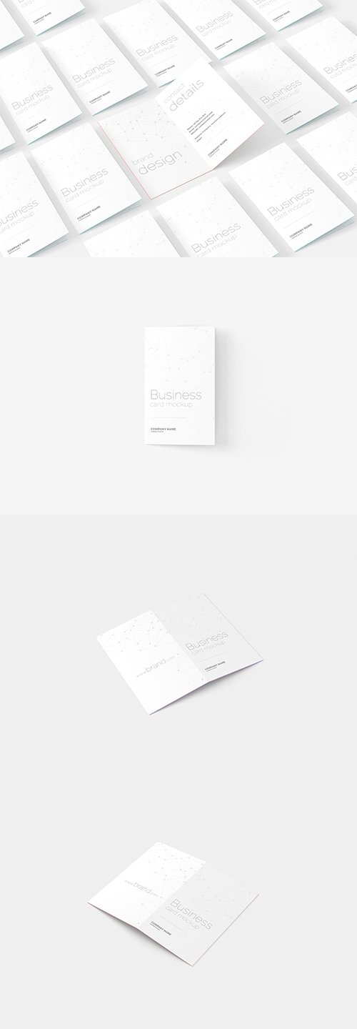 Folded Business Card PSD Mockup Set