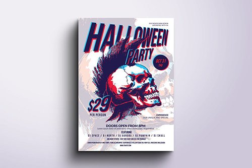 Funky Halloween Poster & Flyer v6 PSD
