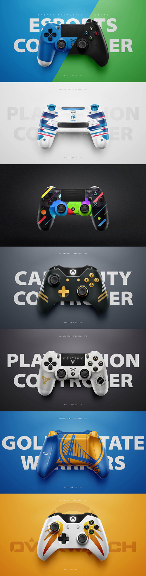 Playstation 4 & Xbox One Controllers Photoshop Psd Templates PSD