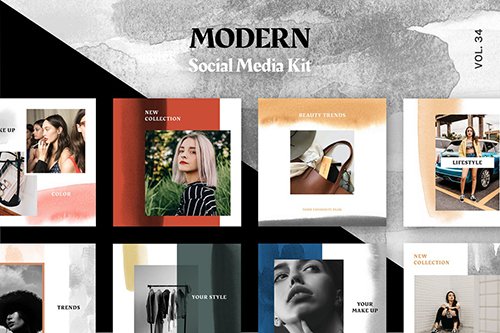 Modern Social Media Kit (Vol. 34)