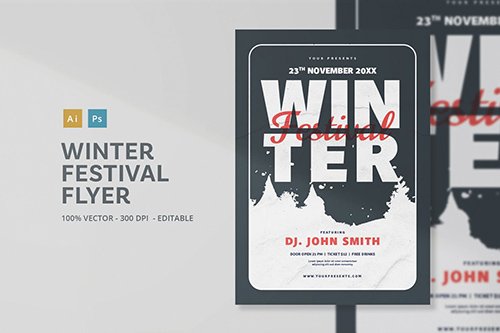 Winter Festival Flyer PSD