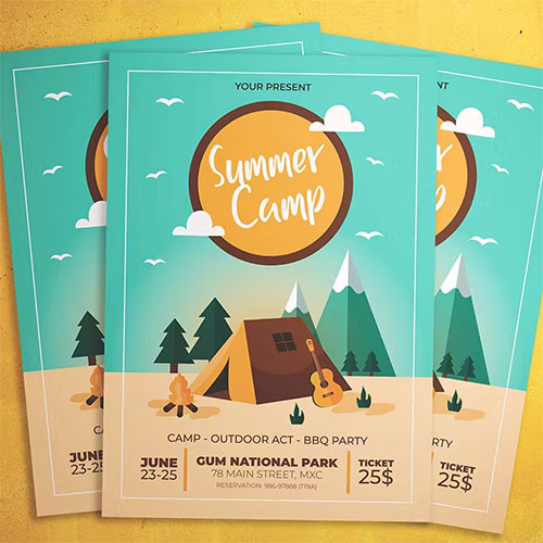Summer Camp Flyer PSD Template