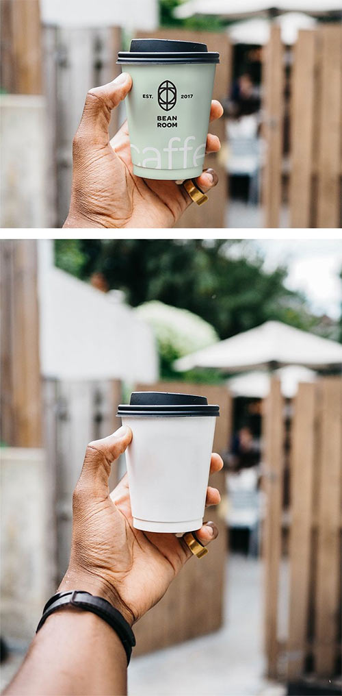 Hand Holding Cup Mockup