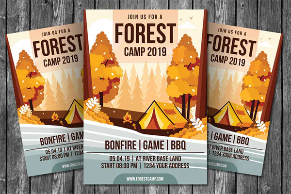 Forest Camp Flyer Template PSD