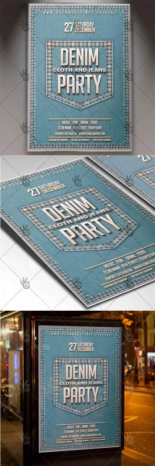 Denim Jeans Party - Club Flyer PSD Template