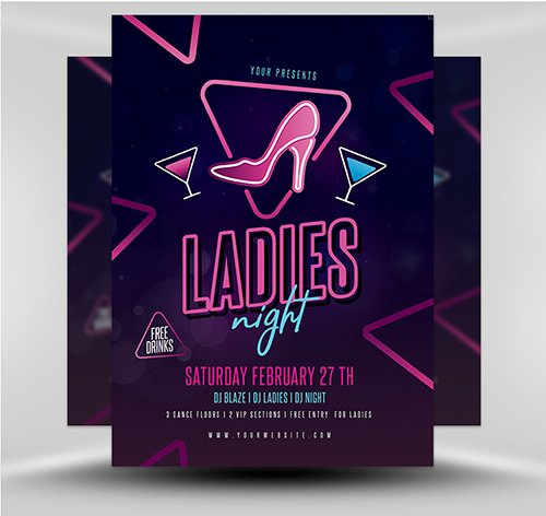 Ladies Night 2 Flyer PSD