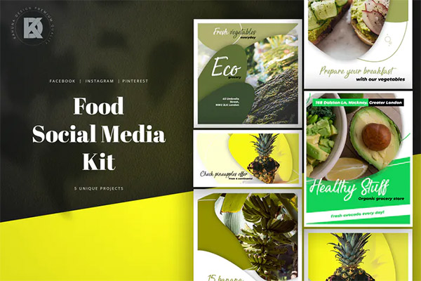 Food Social Media Pack PSD