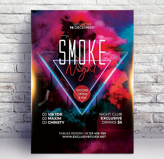 Smoke night - Premium flyer psd template