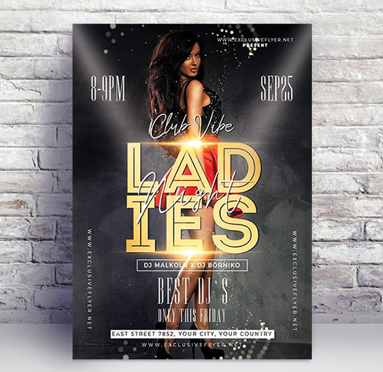 Ladies night flyer - Premium flyer psd template