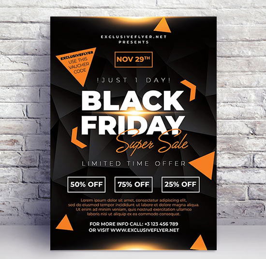 Black friday super sale - Premium flyer psd template