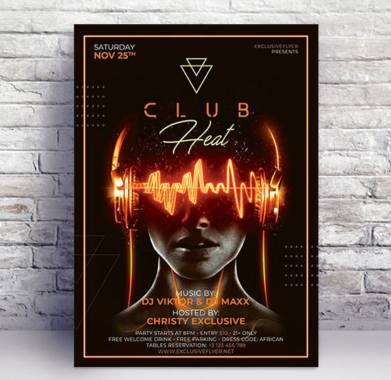 Club heat - Premium flyer psd template