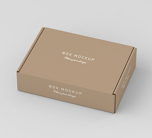 Cardboard Storage Box Mockup