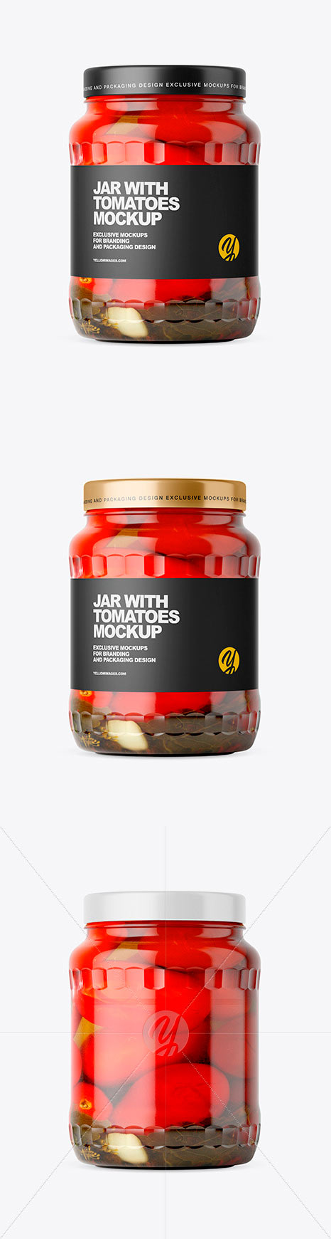 Clear Glass Jar with Tomatoes Mockup 48241