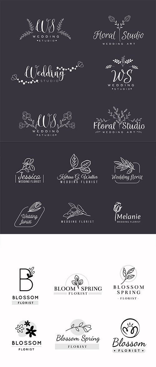 Collection of Wedding Florist Logos