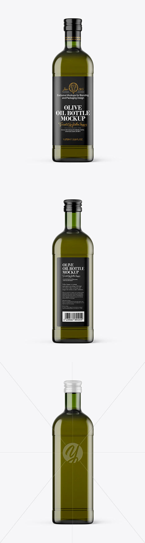 Green Glass Olive Oil Bottle Mockup 48422