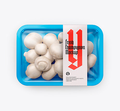 Plastic Tray With Champignon Mockup 46918