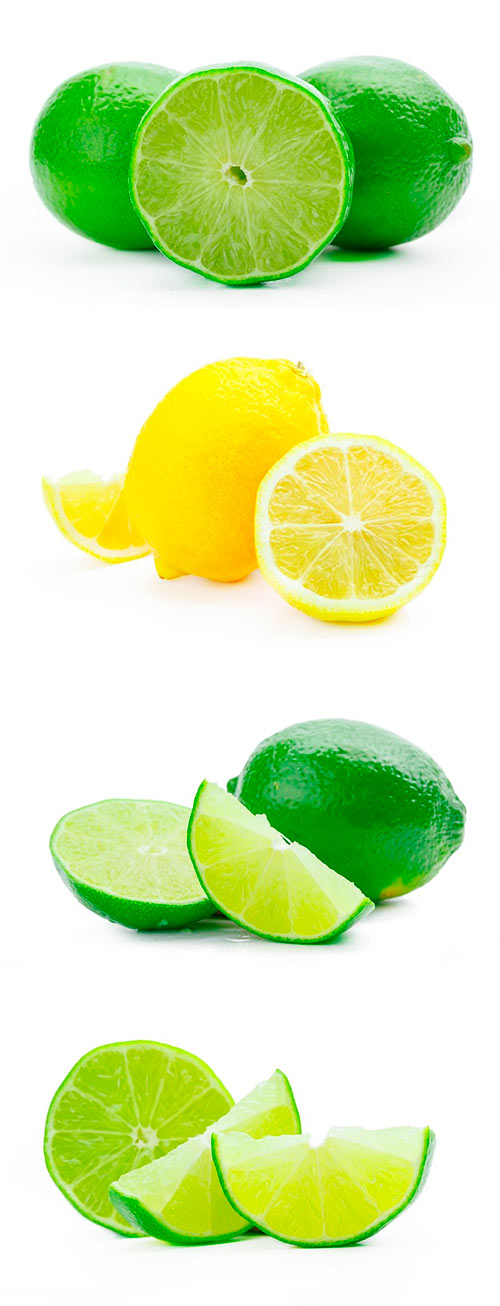 Photos - Fresh Lime and Lemon Isolated