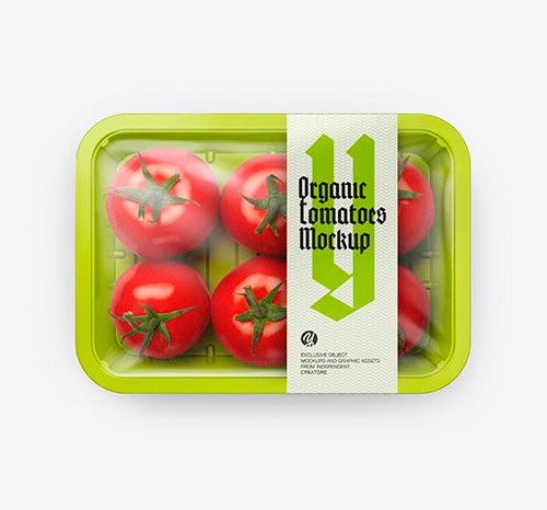 Plastic Tray With Tomatoes Mockup 46475