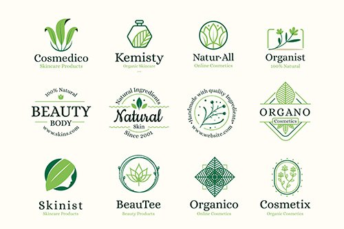 Nature Cosmetics Logo Vector Collection