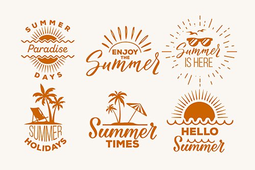 Summer Labels Set