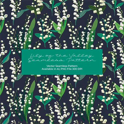 Lily of The Valley Seamless Pattern N7H49FG