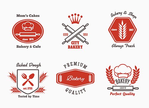 Bakery Cafe Bistro Logo Set