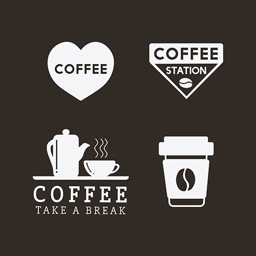 Set of coffee elements and coffee accessories