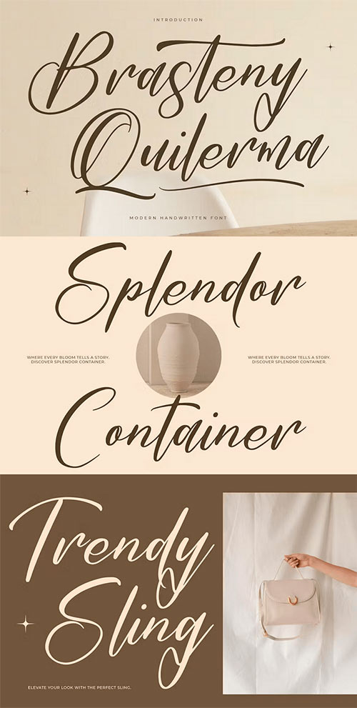 Brasteny Quilerma Modern Handwritten Font SQSDCLC