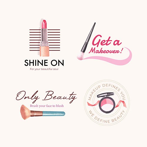 Logo design with makeup concept for-branding and marketing