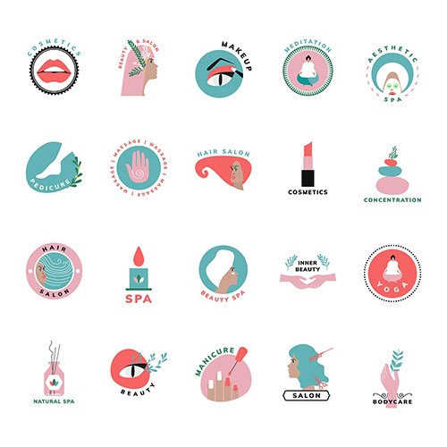 Set of Beauty and Cosmetics Icons